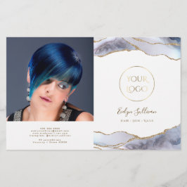 灰色の青い瑪瑙の二折パンフレット