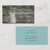 灰色の青い納屋の木製のラベンダーの素朴な国 名刺 (正面/裏面)