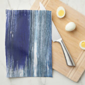 灰色の青い線 キッチンタオル (四つ折り)