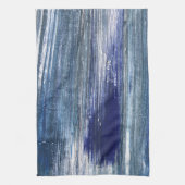 灰色の青い線 キッチンタオル (縦)