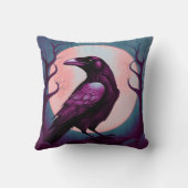 灰色の青い背景に割れ目のスケッチ クッション (裏面)