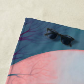 灰色の青い背景に割れ目のスケッチ ビーチタオル (インサイチュ)