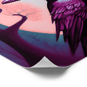 灰色の青い背景に割れ目のスケッチ ポスター (角)