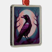 灰色の青い背景に割れ目のスケッチ メタルオーナメント (右)