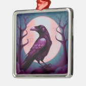 灰色の青い背景に割れ目のスケッチ メタルオーナメント (左)