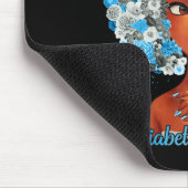 灰色の青い花アフロ髪の黒い女性糖尿病W マウスパッド (コーナー)