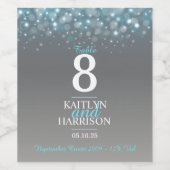 灰色の青い表の番号結婚のカスタムワインラベル ワインラベル (シングルラベル)