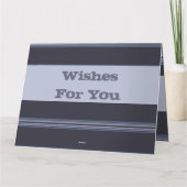 灰色の青とストライプ カード (裏面)