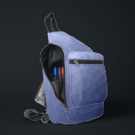 灰色の青のグラデーションのジオメトリメッシュパターン スリングバッグ<br><div class="desc">グレーのグラデーションのジオメトリメッシュパターン印刷バッグ。クールファッションアクセサリーバッグ。ライトからダークグレーブルーのグラデーションデザインを持つ三角形のジオメトグラデーションリメッシュ。</div>