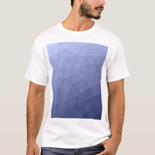 灰色の青のグラデーションのジオメトリメッシュパターン Tシャツ