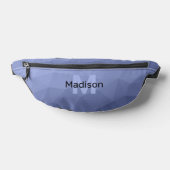 灰色の青のグラデーションの幾何学的メッシュパターンモノグラム ファニーパック (レイダウン)