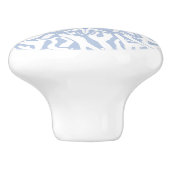 灰色の青のビーチの珊瑚礁のヒトデのモノグラム セラミックノブ (側面)