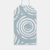 灰色の青の白い円 ギフトタグ (裏面)
