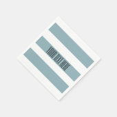 灰色の青ストライプ色 スタンダードカクテルナプキン (角)