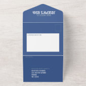 灰色の青3枚の写真65th Birthday party オールインワン招待状 (外側)