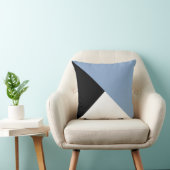 灰色の青、黒、白の対角色ブロック クッション (椅子)