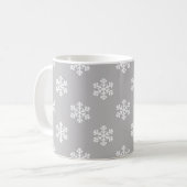 灰色の静かな雪の結晶 コーヒーマグカップ (正面左)