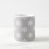 灰色の静かな雪の結晶 コーヒーマグカップ (中央)