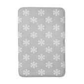 灰色の静かな雪の結晶 バスマット (正面縦)
