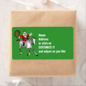 灰色の馬に乗ったサンタクロース ラベル (インサイチュ)