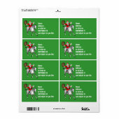 灰色の馬に乗ったサンタクロース ラベル (フルシート)