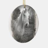 灰色の馬の写真 セラミックオーナメント (右)