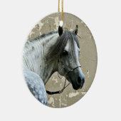 灰色の馬頭 セラミックオーナメント (右)