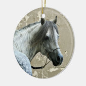 灰色の馬頭 セラミックオーナメント (左)