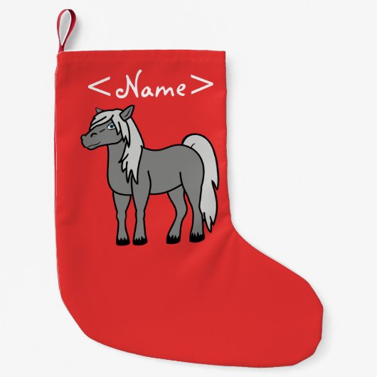 灰色の馬 スモールクリスマスストッキング (正面)