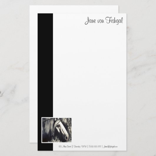 灰色の馬 便箋 (正面/裏面)