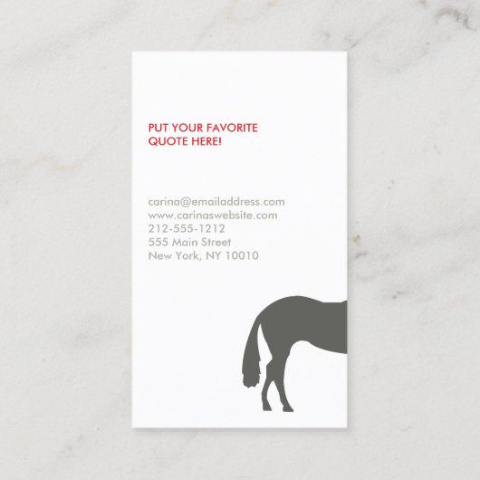 灰色の馬 名刺 (裏面)