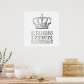 灰色の髪は輝く王冠、銀の聖なる書物、 経典 ポスター (キッチン)