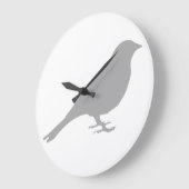 灰色の鳥の時計 ラージ壁時計 (傾斜)