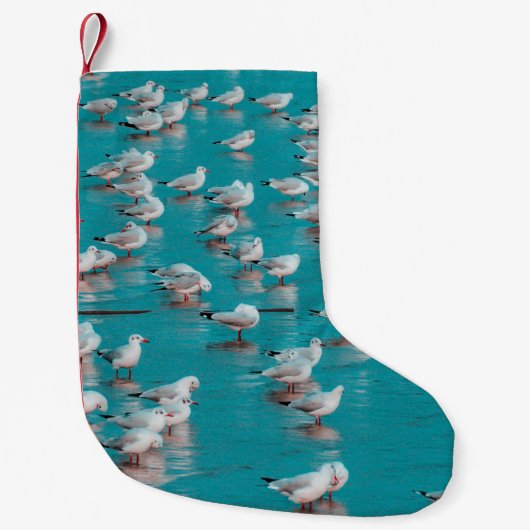灰色の鳥の群れ スモールクリスマスストッキング (正面)