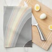 灰色の黄色いピンク色 キッチンタオル (四つ折り)