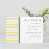 灰色の黄色い写真の結婚式の保存日付カード セーブザデート (スタンド正面)