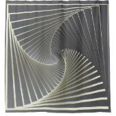 灰色の黄色い巻き毛 シャワーカーテン (正面)