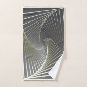 灰色の黄色い巻き毛 バスタオルセット (ハンドタオル)