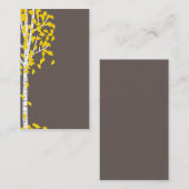 灰色の黄色い《植物》アスペンの木の名刺 名刺 (正面/裏面)
