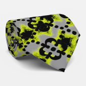 灰色の黄色く黒いアーガイル、抽象的な星 ネクタイ (ロール)
