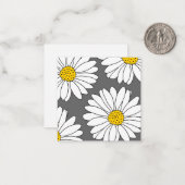 灰色の黄色と白のデイジー ノートカード (正面/裏面インサイチュ)