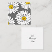 灰色の黄色と白のデイジー ノートカード (正面/裏面)