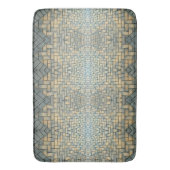 灰色の黄色と青の淡い色のモザイクのレンガ バスマット (正面縦)