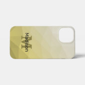 灰色の黄色のグラデーションメッシュパターンモノグラム iPhoneケース (裏面横)