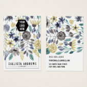 灰色の黄色のフローラキーチェーンロゴ表示カード (正面&裏面)