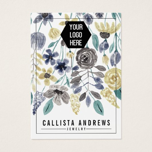 灰色の黄色のフローラキーチェーンロゴ表示カード (正面)