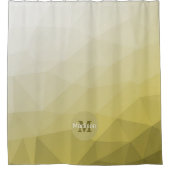 灰色の黄色のメッシュグラデーションパターカッコいいンモノグラム シャワーカーテン (正面)