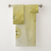 灰色の黄色のメッシュグラデーションパターカッコいいンモノグラム バスタオルセット (インサイチュ)