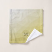 灰色の黄色のメッシュグラデーションパターカッコいいンモノグラム バスタオルセット (ウォッシュタオル)