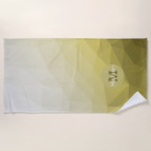 灰色の黄色のメッシュグラデーションパターカッコいいンモノグラム ビーチタオル (正面)